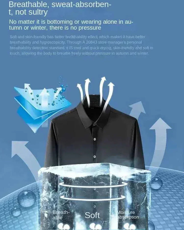 S-5XL Men's Long Sleeve Non-Iron Shirt - Wrinkle-Free Comfort and Style - Next Level