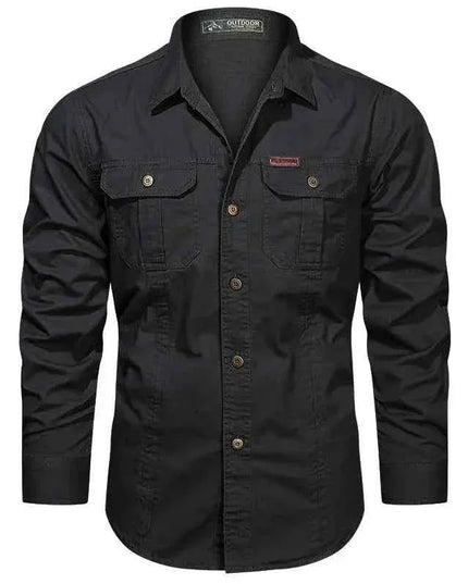 Cargo Shirts for Men Long Sleeve Casual Cotton Shirts - Next Level