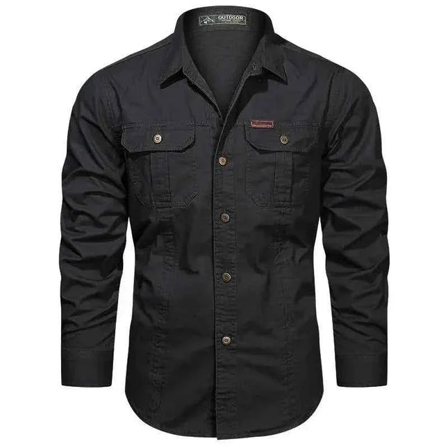 Cargo Shirts for Men Long Sleeve Casual Cotton Shirts - Next Level