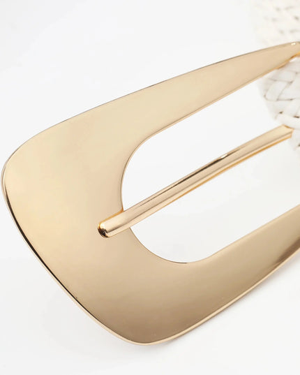 Women's Braided Belt with Irregular Metal Clasp - Next Level