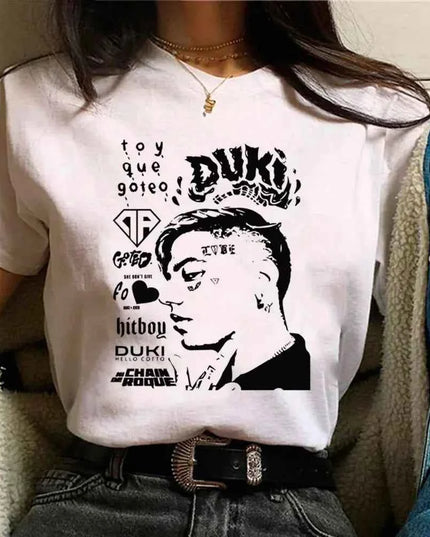 Duki Top Harajuku T Shirt - Funny Japanese Style Tee for Women - Next Level