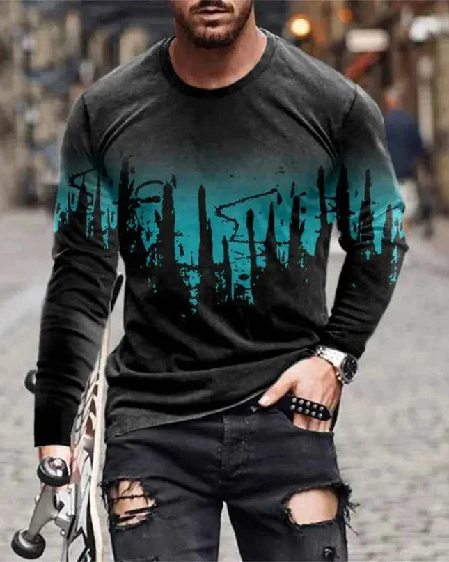 Retro Graffiti T-shirt - 3D Print Summer Men's Round Neck Tee - Next Level