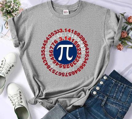 Lustiges Pi Spiral Geometrie T-Shirt für Frauen - Einzigartige Mathematik Bekleidung - Next Level