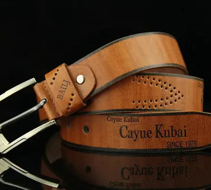 Herren Luxus Gürtel mit Pin-Buckle und Letter Print – Stilvoller Aufstieg - Next Level