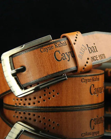 Men's Luxury Belt with Pin Buckle & Letter Print – Elevate Your Style - Next Level
