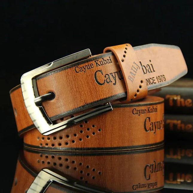 Men's Luxury Belt with Pin Buckle & Letter Print – Elevate Your Style - Next Level