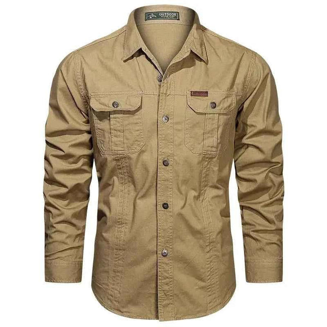 Cargo Shirts for Men Long Sleeve Casual Cotton Shirts - Next Level