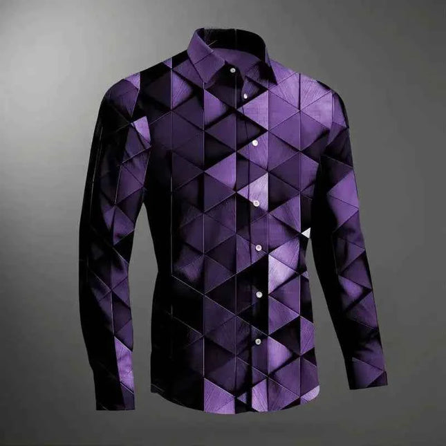 Texture Geometric Pattern Hawaiian Shirts For Men - Next Level