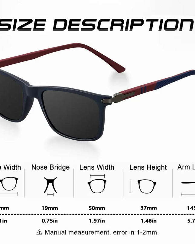 CRIXALIS Polarized Sunglasses Men - Rectangle Style for Ultimate Eye Protection - Next Level