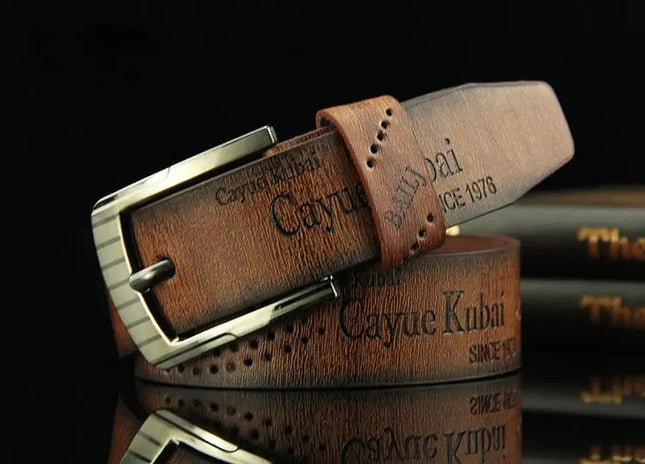 Men's Luxury Belt with Pin Buckle & Letter Print – Elevate Your Style - Next Level