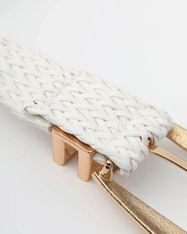 Women's Braided Belt with Irregular Metal Clasp - Next Level