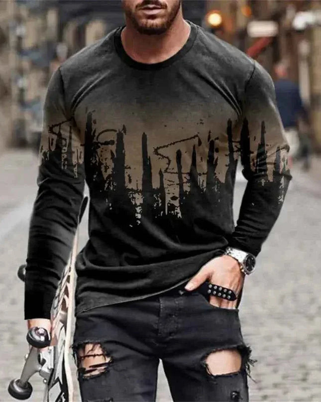 Retro Graffiti T-shirt - 3D Print Summer Men's Round Neck Tee - Next Level