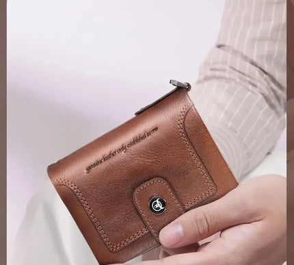 BULLCAPTAIN Leather Wallet for Men - Genuine Leather Business Wallet - Next Level