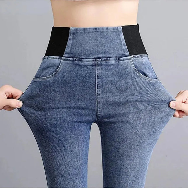 Elastic Waist Skinny Jeans Women for Spring Fashion - Next Level