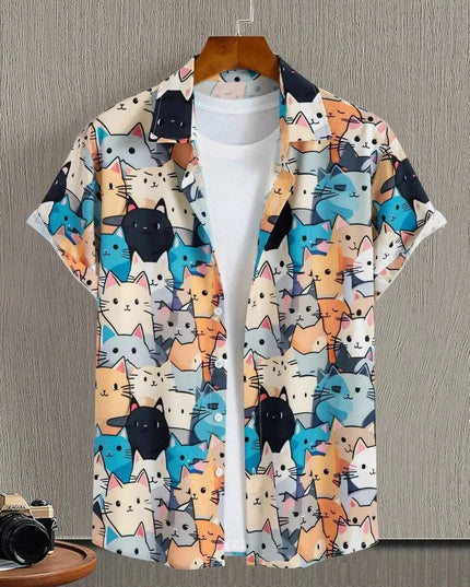 Unisex Fashion Cute Cat Print Casual Wear for Men - Next Level