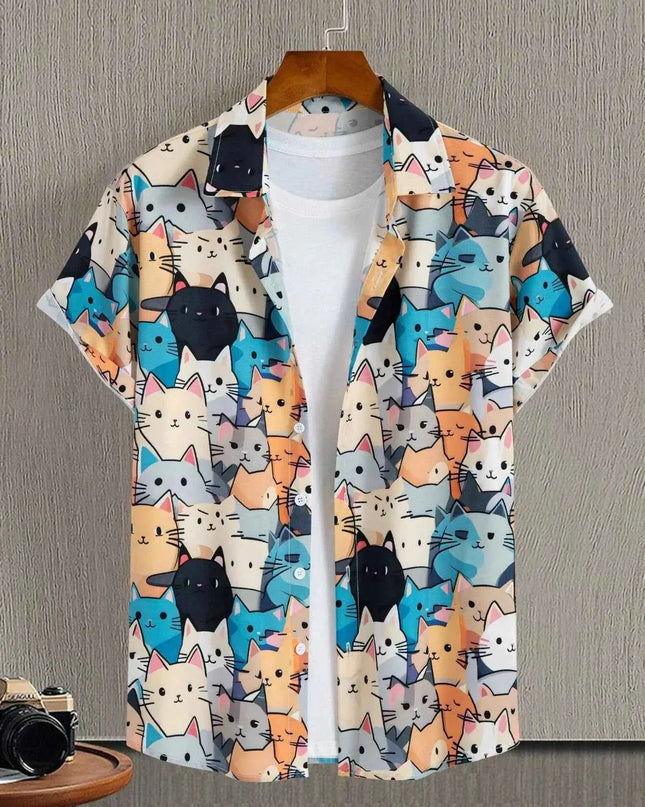 Unisex Fashion Cute Cat Print Casual Wear for Men - Next Level