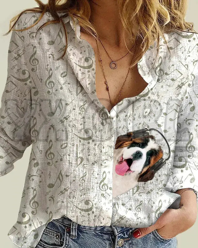 YX GIRL Shiba Inu Women's Music T-shirt for Music Lovers - Next Level