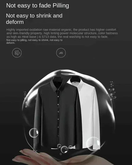 S-5XL Men's Long Sleeve Non-Iron Shirt - Wrinkle-Free Comfort and Style - Next Level