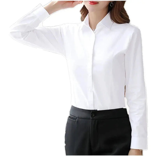 Elegant Women White Long Sleeve Shirt - Stylish & Versatile for Any Occasion - Next Level