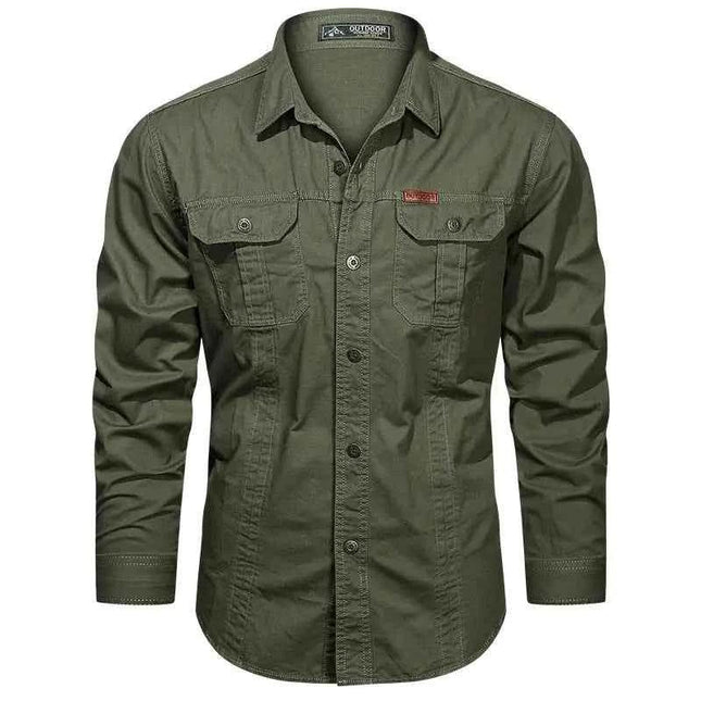 Cargo Shirts for Men Long Sleeve Casual Cotton Shirts - Next Level