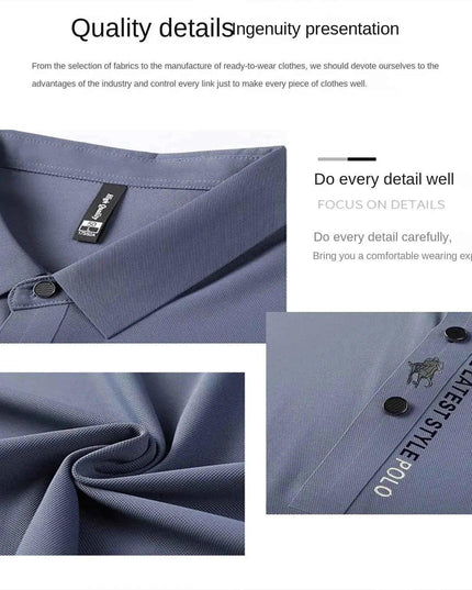 Ice Silk Embroidery Polo Shirt 2025 New Summer Lapel - Next Level