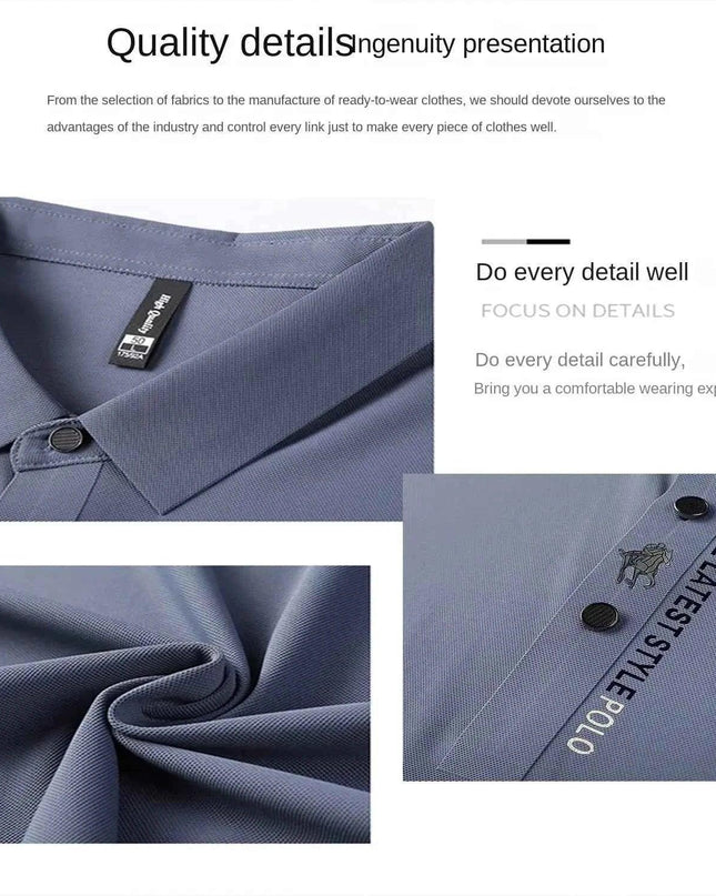 Ice Silk Embroidery Polo Shirt 2025 New Summer Lapel - Next Level