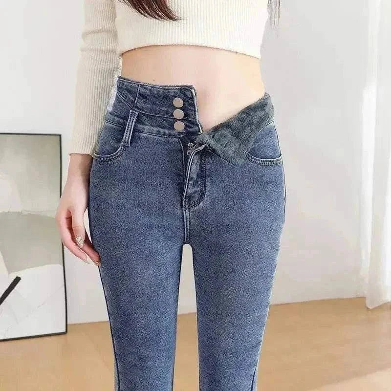 hoch taillierte thermische Winterhose für Damen mit dicker Isolierung und hohem Tragekomfort