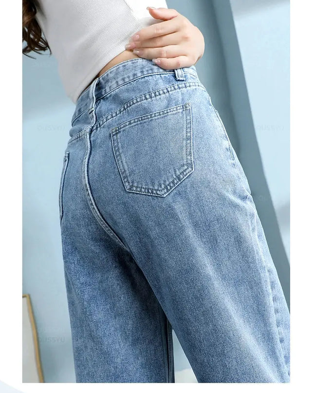 High Quality Wide Leg Cotton Jeans for Women - Stylish Denim Fashion - Next Level