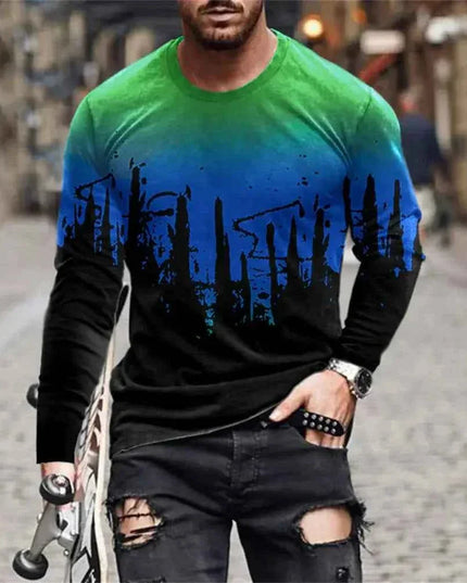 Retro Graffiti T-shirt - 3D Print Summer Men's Round Neck Tee - Next Level