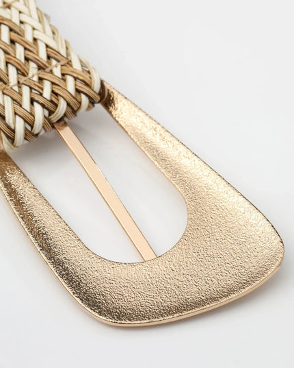 Women's Braided Belt with Irregular Metal Clasp - Next Level