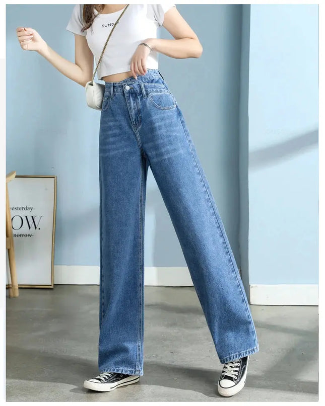 High Quality Wide Leg Cotton Jeans for Women - Stylish Denim Fashion - Next Level