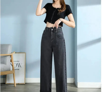 Stylische Baumwolljeans Damen weite Beinform für mühelosen Chic - Next Level