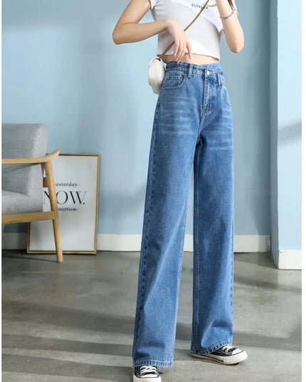 High Quality Wide Leg Cotton Jeans for Women - Stylish Denim Fashion - Next Level