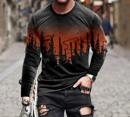 Retro Graffiti T-shirt - 3D Print Summer Men's Round Neck Tee - Next Level