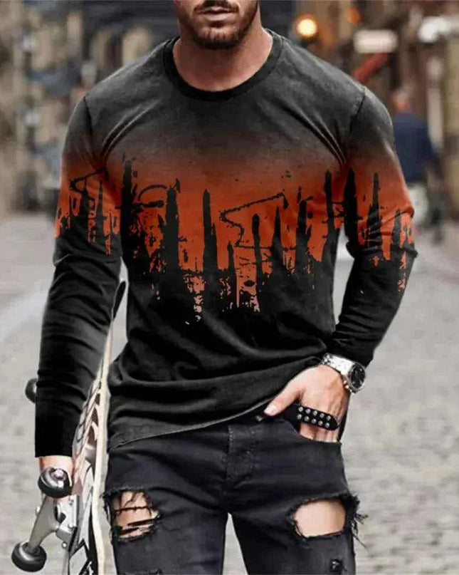 Retro Graffiti T-shirt - 3D Print Summer Men's Round Neck Tee - Next Level