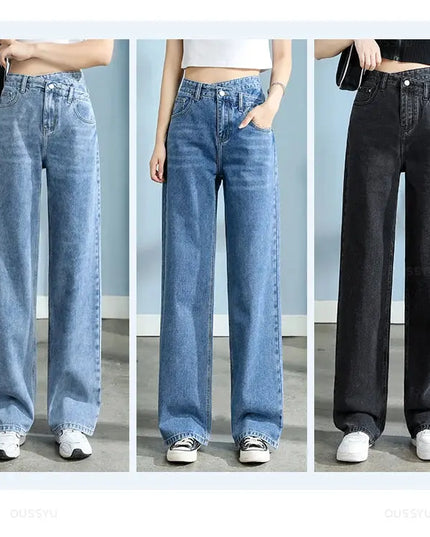High Quality Wide Leg Cotton Jeans for Women - Stylish Denim Fashion - Next Level