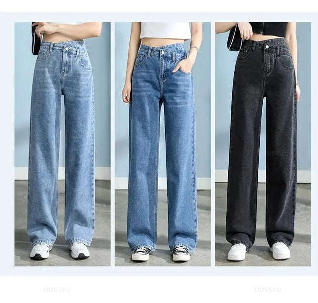 High Quality Wide Leg Cotton Jeans for Women - Stylish Denim Fashion - Next Level