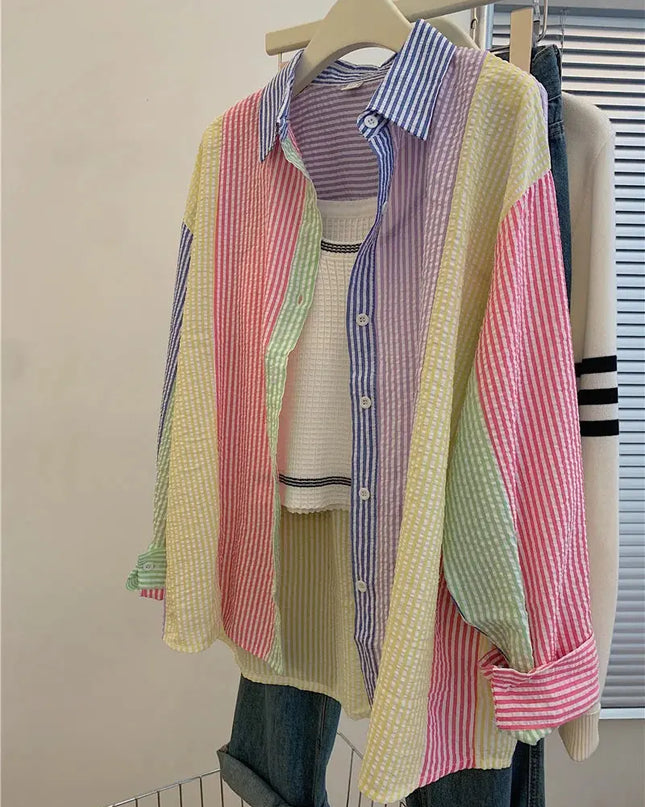 Ladies Casual Stripe Blouse - Fashionable Striped Shirts for Women - Next Level