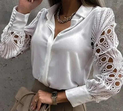 Weiße Spitzenbluse Damen - Elegante und sexy Herbstmode für Frauen - Next Level