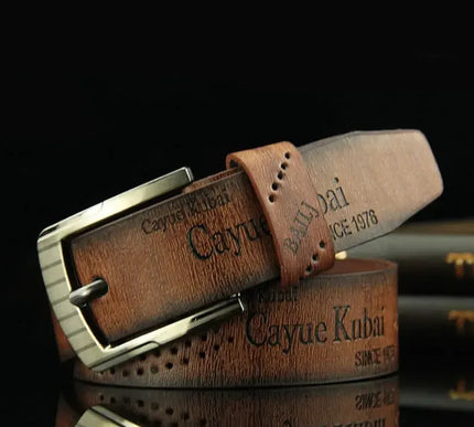 Herren Luxus Gürtel mit Pin-Buckle und Letter Print – Stilvoller Aufstieg - Next Level