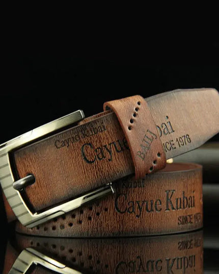 Men's Luxury Belt with Pin Buckle & Letter Print – Elevate Your Style - Next Level