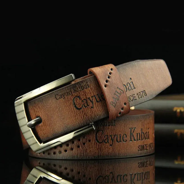 Men's Luxury Belt with Pin Buckle & Letter Print – Elevate Your Style - Next Level