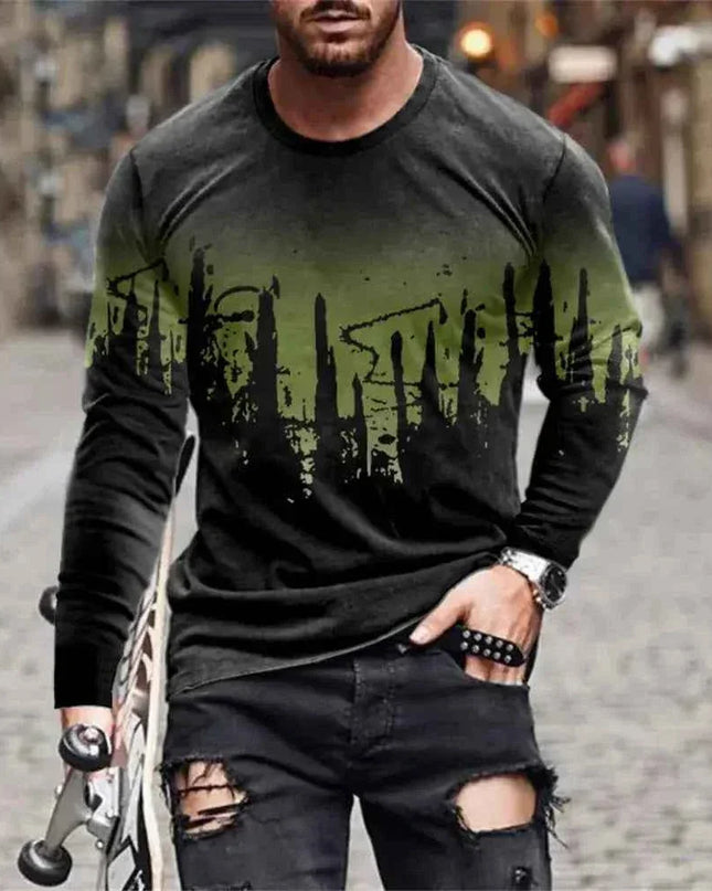 Retro Graffiti T-shirt - 3D Print Summer Men's Round Neck Tee - Next Level