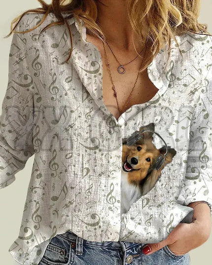 YX GIRL Shiba Inu Women's Music T-shirt for Music Lovers - Next Level