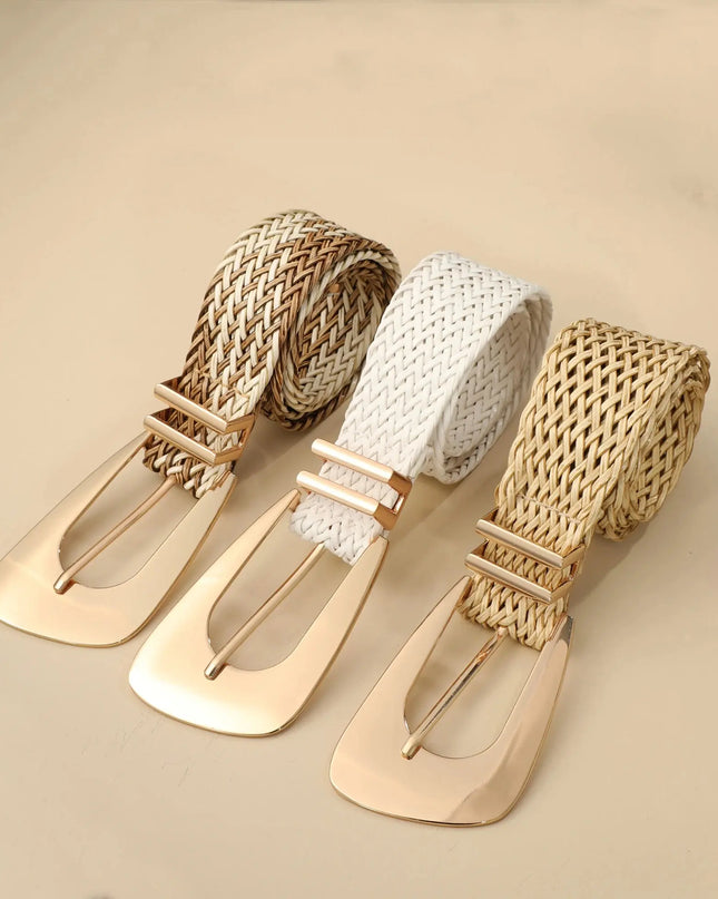 Women's Braided Belt with Irregular Metal Clasp - Next Level