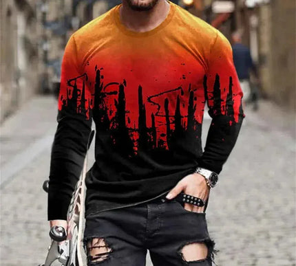 Retro Graffiti T-shirt - 3D Print Summer Men's Round Neck Tee - Next Level