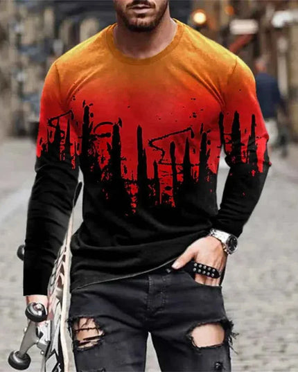 Retro Graffiti T-shirt - 3D Print Summer Men's Round Neck Tee - Next Level