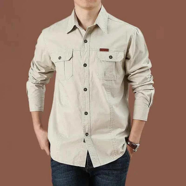Cargo Shirts for Men Long Sleeve Casual Cotton Shirts - Next Level