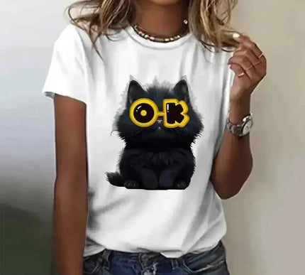 Lustiges Katzen Damen T-Shirt mit Wütendem Katzen-Print – Perfektes Geschenk für Tierliebhaberinnen - Next Level