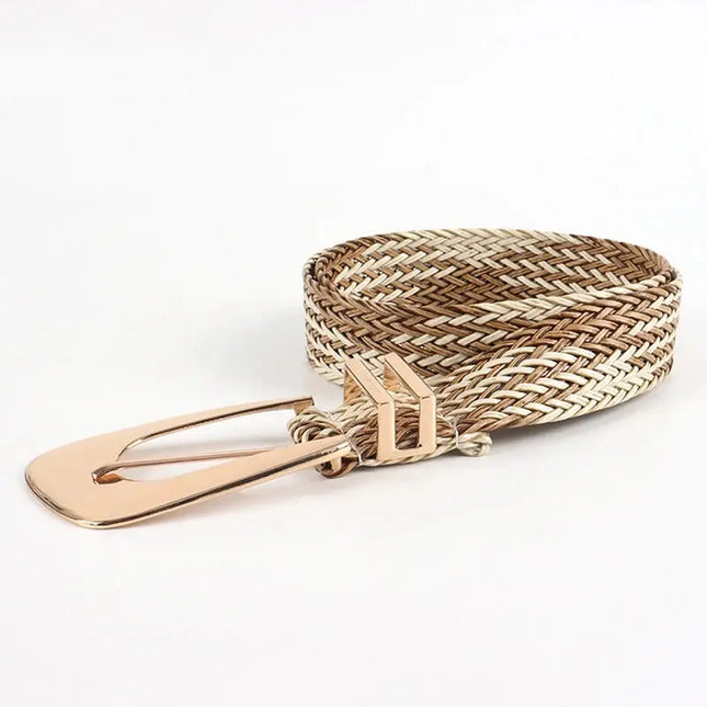 Women's Braided Belt with Irregular Metal Clasp - Next Level